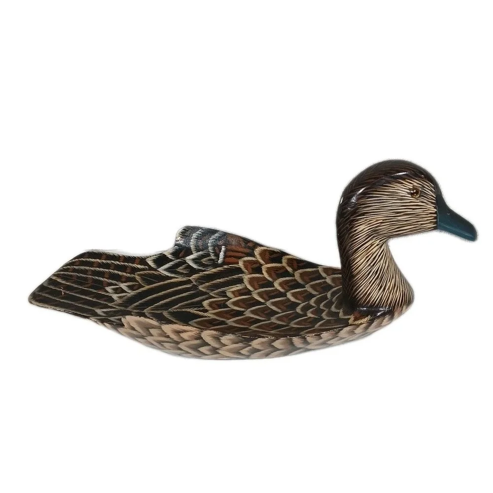Vintage Duck Decoy Wooden Hand Painted Tray 13